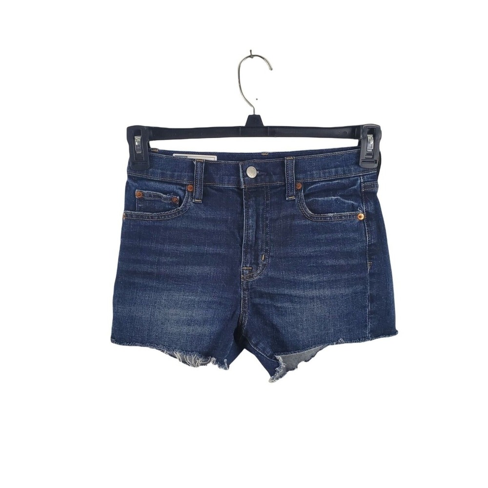 Gap Shorts 25/0 Womens‎ Petite Raw Hem Mid Rise Dark Wash Casual Bottoms